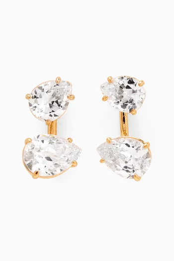 Diamond Girl Float Earrings in Gold-plated Brass