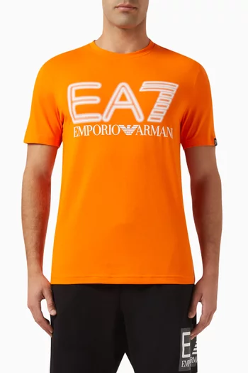 EA7 Macro Train Logo Series T-Shirt in Cotton-blend