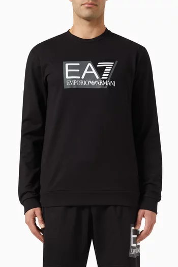 EA7 Train Visibility Logo Sweatshirt in Cotton