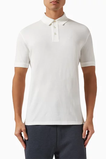 Logo Polo Shirt in Mercerised Cotton Piqué