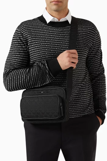 حقيبة كروس بشعار النسر بحجم صغير نايلون