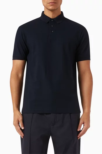 Micro Eagle Polo Shirt in Cotton-jacquard