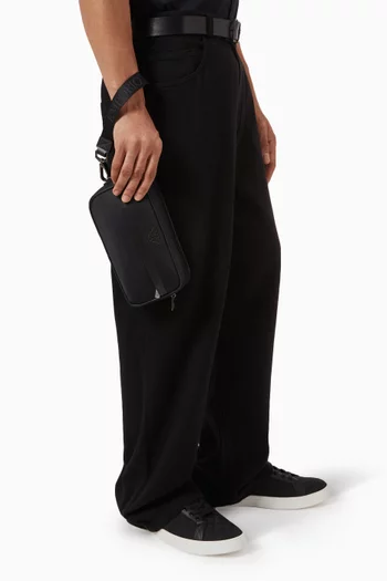 حقيبة مستحضرات العناية الشخصية نايلون بشعار الماركة