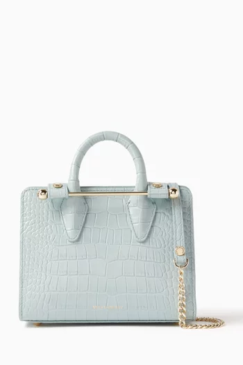 Nano Tote Bag in Snake-embossed Leather