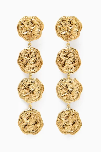 Statement Feminine Waves Earrings in 18kt Gold-plated Brass