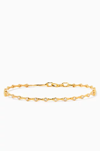 Waves Choker Necklace in 18k Gold-plated Brass