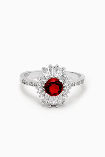 Ruby Stone Ring in Sterling Silver