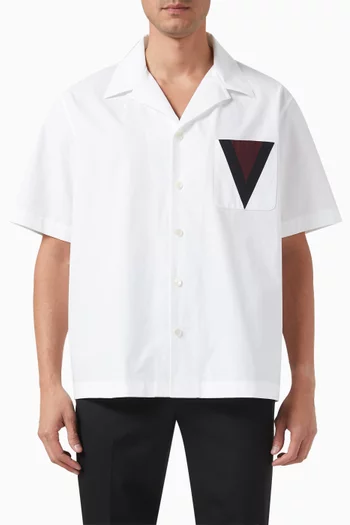 Valentino Garavani V-detail Shirt in Cotton Popeline