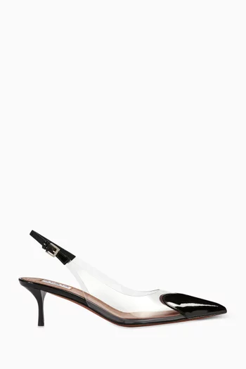 Heart 55 Slingback Pumps in Patent Leather
