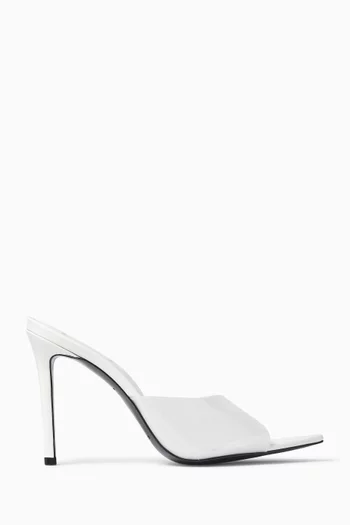 حذاء بيلا مفتوح بكعب 100 مم كلوريد متعدد الفينيل وجلد