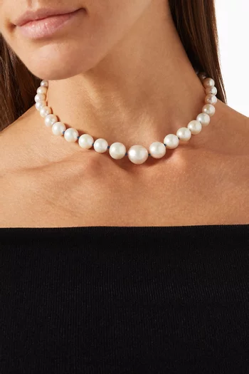 Globo Pearl Necklace in 14kt Yellow Gold