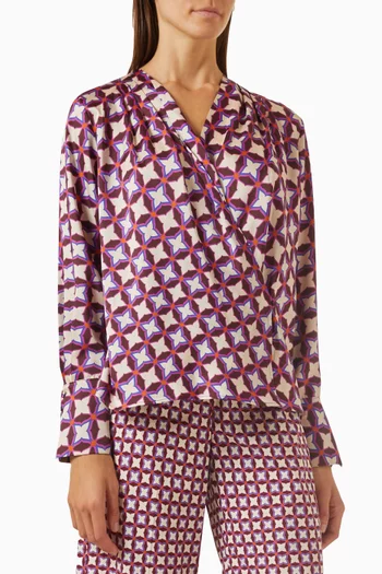 Azalea Printed Shirt in Satin