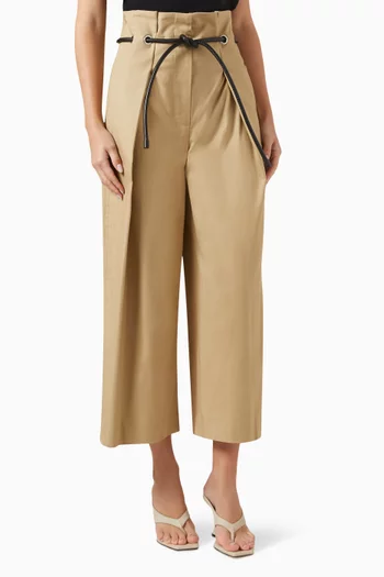 Origami Wide-Leg Pants in Cotton