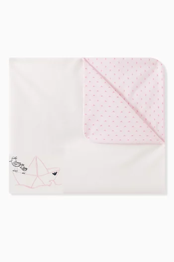 Embroidered Sailor Blanket in Cotton