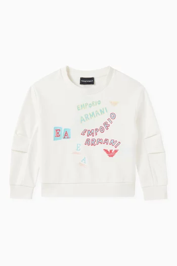 EA Logo Print Sweatshirt in Cotton