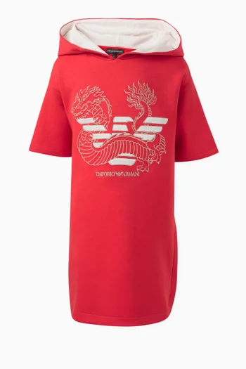 Chinese New Year Logo-print T-shirt Dress in Cotton