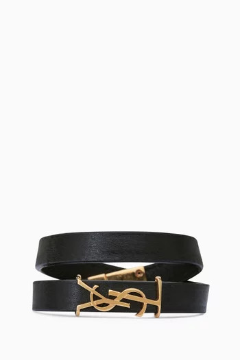 Opyum Double Wrap Bracelet in Leather