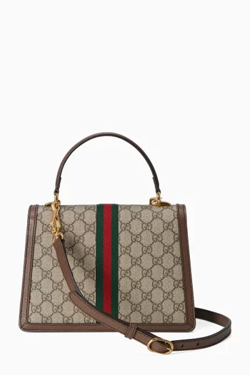 Small Ophidia Web Top Handle Bag in GG Supreme Canvas & Leather