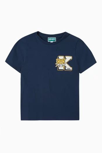 Tiger Logo T-shirt in Cotton
