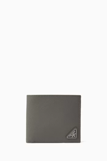 محفظة ثنائية الطيّ بشعار الماركة جلد سافيانو