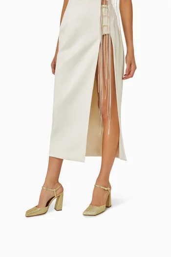 Charlotte 95 Crystal-embellished Pumps in Satin