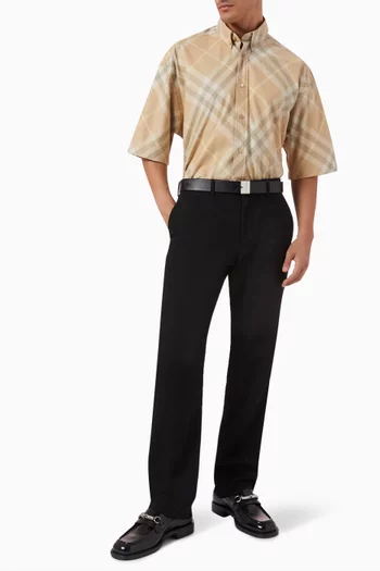 Oversized Check Shirt in Cotton Twill