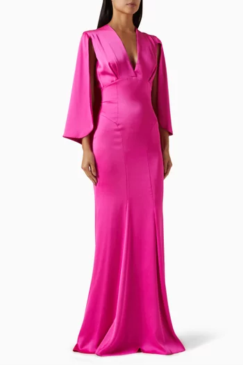 Cape-style Gown in Satin