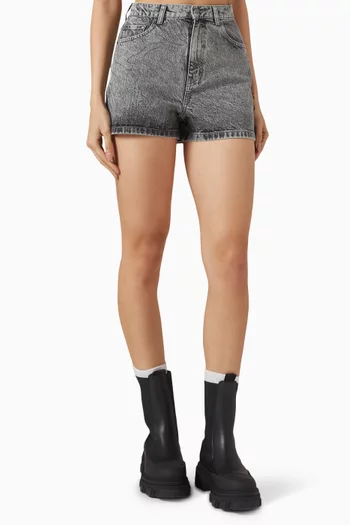 Rhinestone-embellished Shorts in Cotton-denim