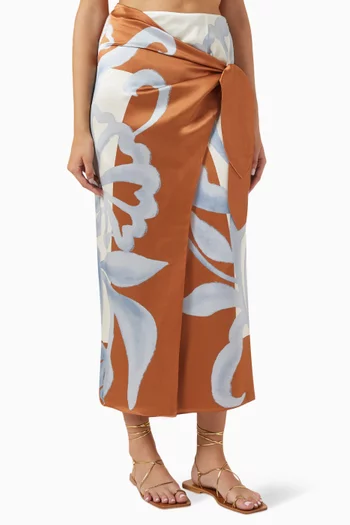 تنورة سورينتو بتصميم ملفوف حرير