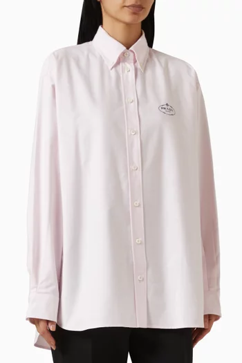 Chest Logo-print Oversized Shirt in Cotton