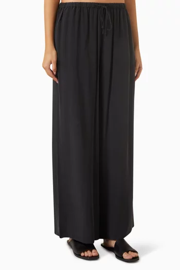 Relaxed Wide-leg Pants in Silk Crepe