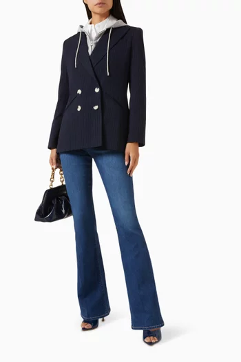 كنزة ديكي بلا أكمام بغطاء رأس قماش تيري فرنسي