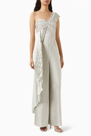 Buy SEMSEM Belted Crystal-embellished Silk-satin Gown - White At