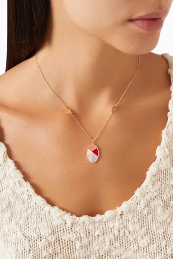 Amelia Barcelona Reversible Mosaic Necklace in 18kt Gold