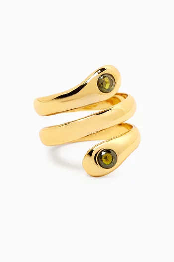 Lyra Peridot Ring in Gold-plated Brass