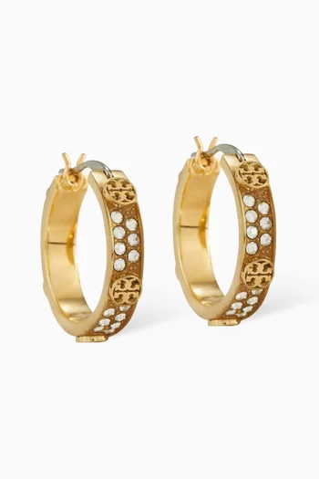 أقراط ميلر دائرية صغيرة مرصعة بالكريستال