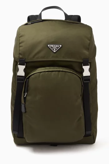 Tundra Backpack in Re-Nylon & Saffiano Leather