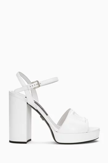 Logo 85 Platform Sandals in Calf Skin Leather