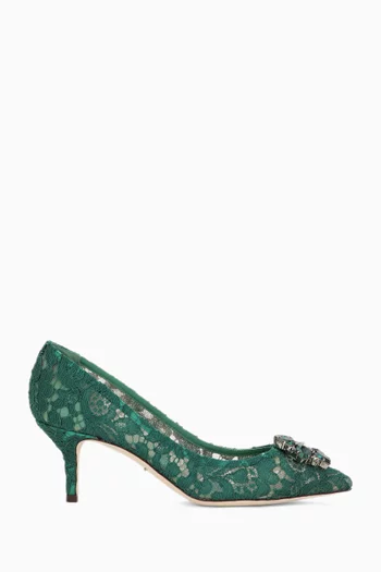 Bellucci Rainbow 60 Brooch Pumps in Lace