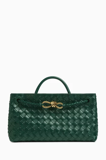 Small East/West Andiamo Top-handle Bag in Intrecciato Leather