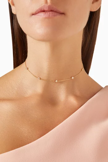 Sparkle 5 Round Pavé Diamond Choker in 18kt Gold