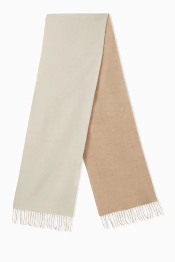 Anagram Embroidered Scarf in Wool & Cashmere-blend