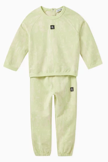 Printed Tracksuit Set in Stretch Organic Cotton