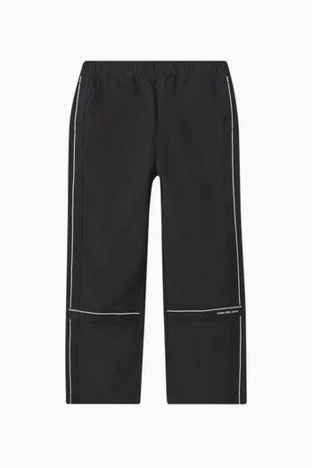Logo-tape Straight Pants in Recycled Ripstop-nylon
