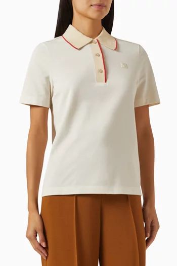 Vintage Collar Polo Shirt in Cotton-piqué