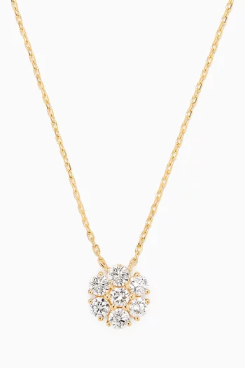 Flower Diamond Necklace in 18kt Yellow Gold