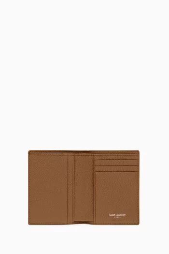 Cassandre Shadow Saint Laurent Card Holder in Leather