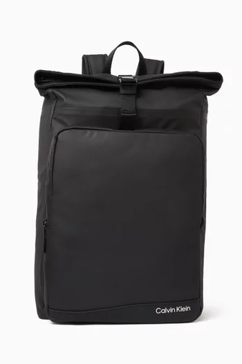 Rubberised Roll Top Backpack