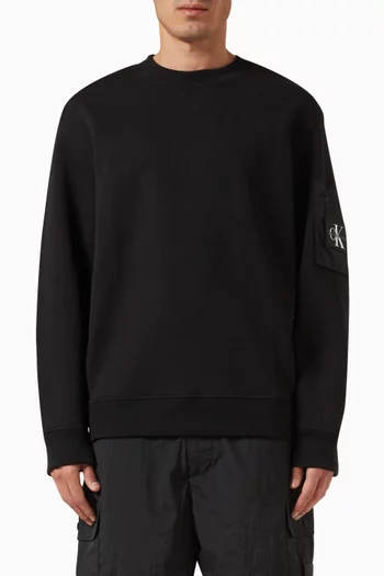 Ripstop Panel Sweater in Cotton