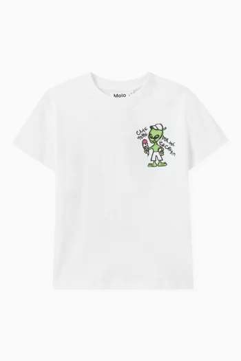 Icecream Alien-print T-shirt in Organic Cotton